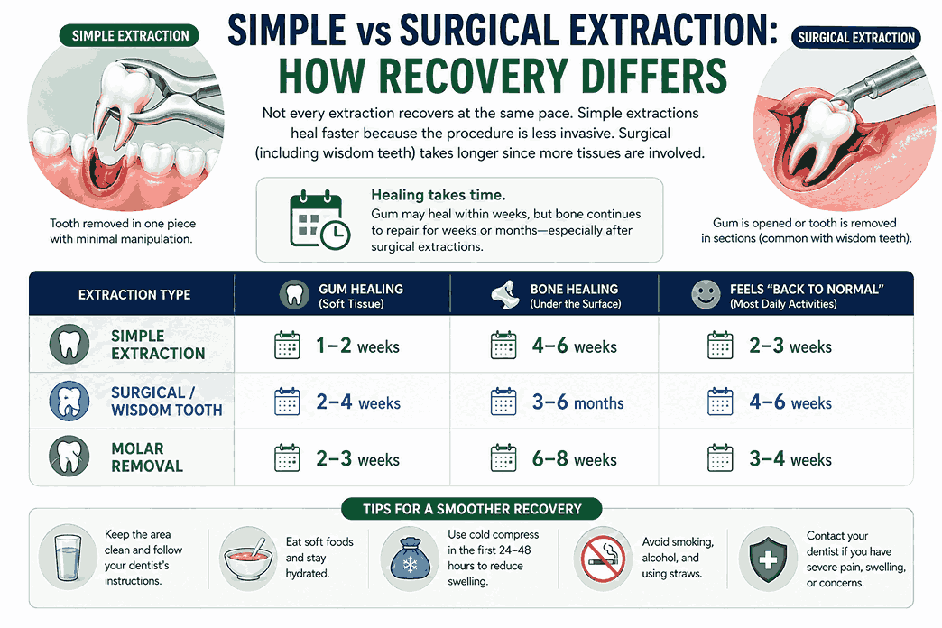 simple vs surgical tooth extraction