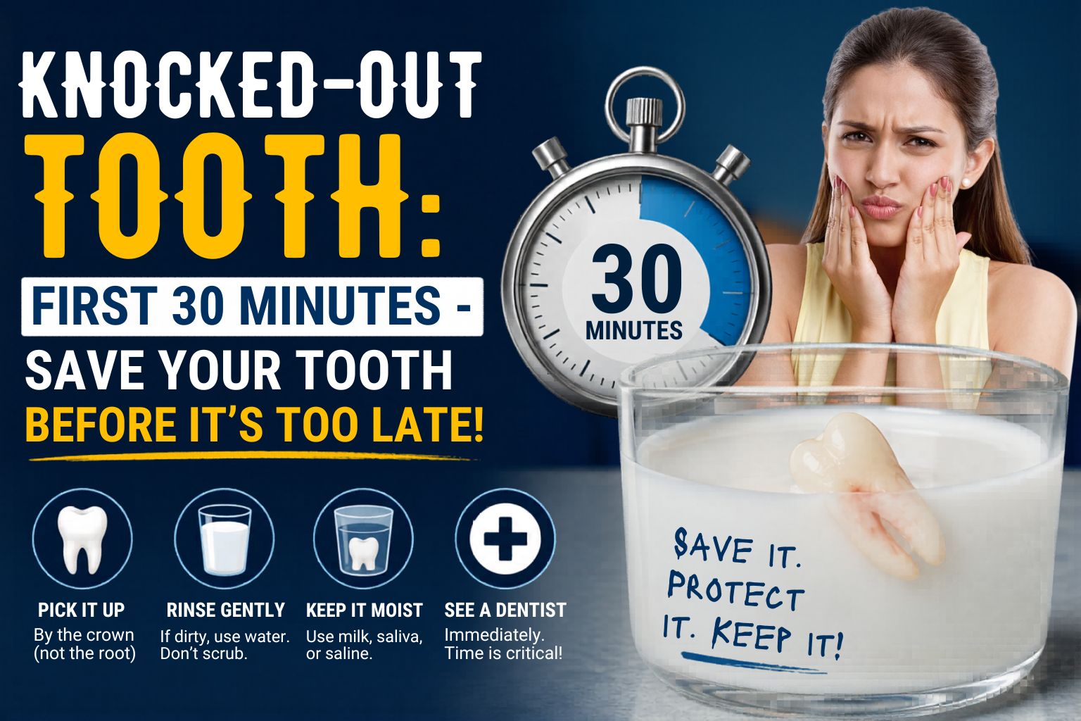Knocked-Out Tooth: First 30 Minutes – Save Your Tooth Before It's Too Late!